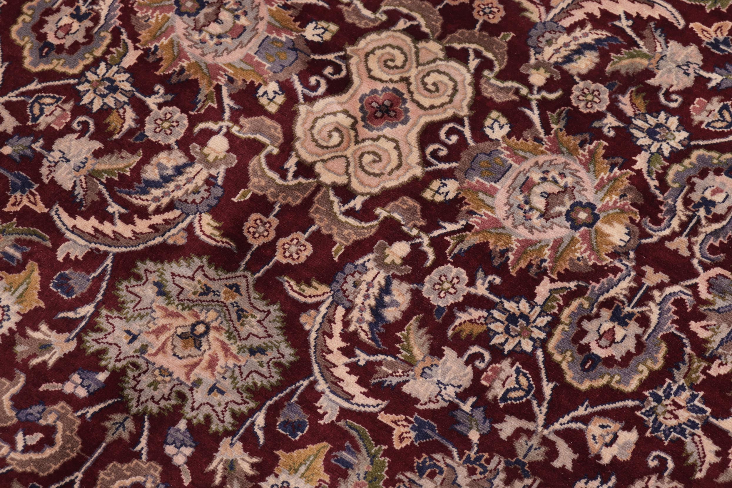 handmade Traditional Agra Red Blue Hand Knotted RECTANGLE 100% WOOL area rug 6x9