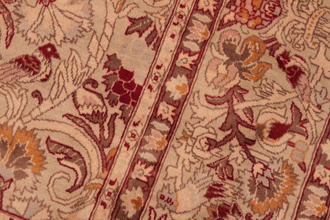 handmade Transitional Sayra Taupe Red Hand Knotted RECTANGLE 100% WOOL area rug 6x9