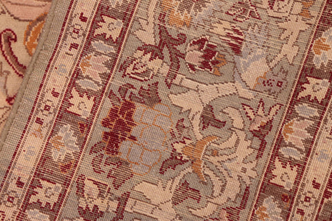 handmade Transitional Sayra Taupe Red Hand Knotted RECTANGLE 100% WOOL area rug 6x9
