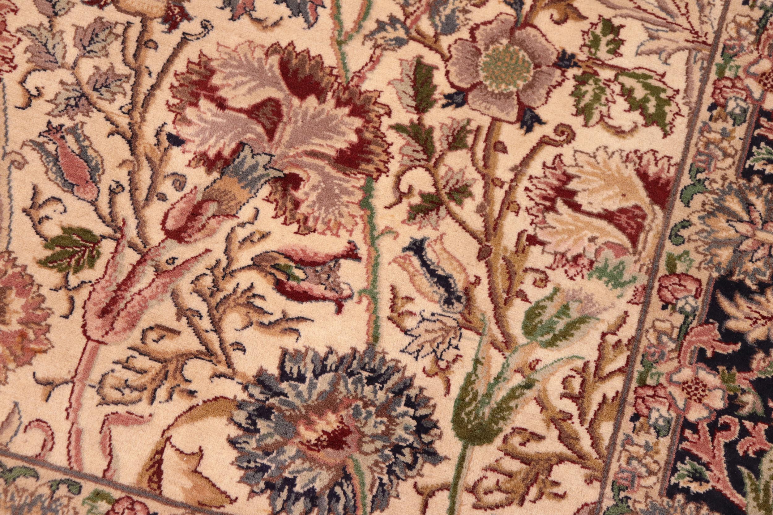 handmade Transitional Irfan Ivory Blue Hand Knotted RECTANGLE 100% WOOL area rug 6x9