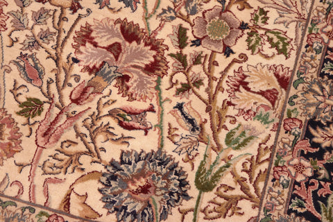 handmade Transitional Irfan Ivory Blue Hand Knotted RECTANGLE 100% WOOL area rug 6x9