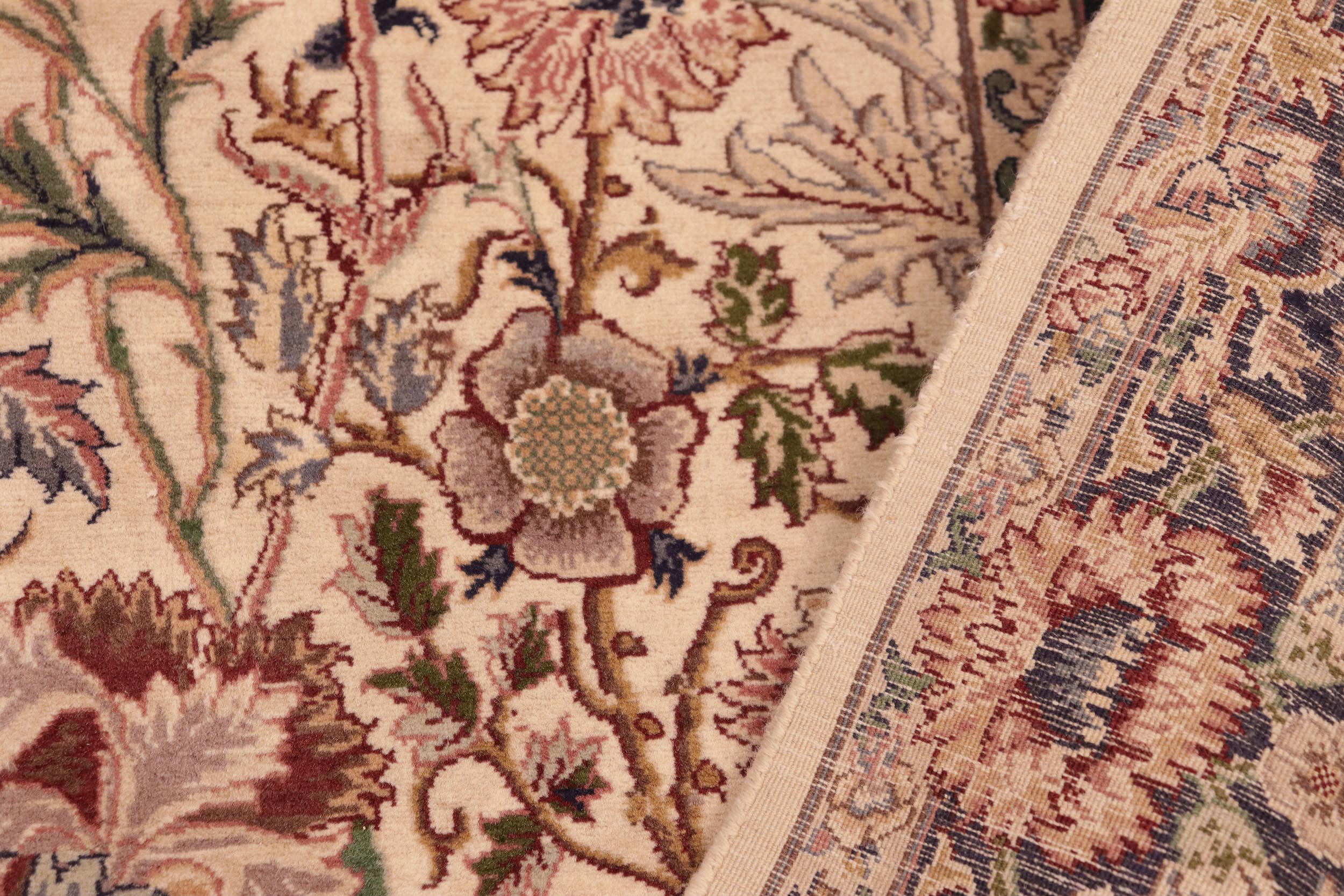 handmade Transitional Irfan Ivory Blue Hand Knotted RECTANGLE 100% WOOL area rug 6x9