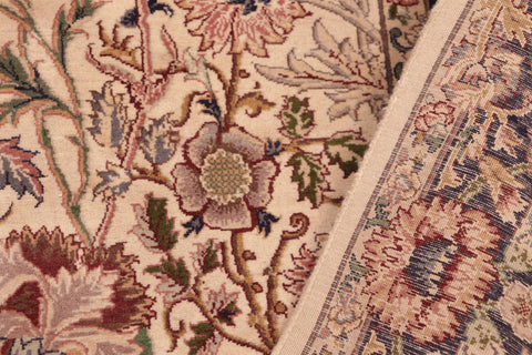 handmade Transitional Irfan Ivory Blue Hand Knotted RECTANGLE 100% WOOL area rug 6x9