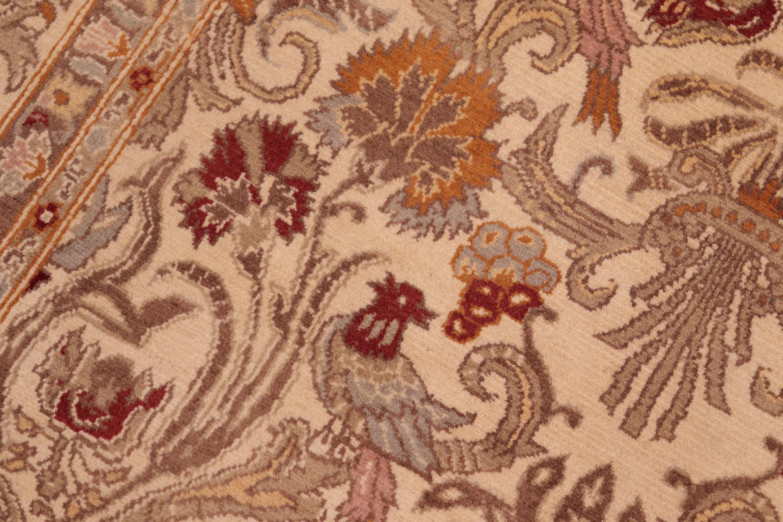handmade Transitional Sayra Beige Gray Hand Knotted RECTANGLE 100% WOOL area rug 6x10