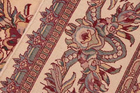 handmade Transitional Basan Ivory Red Hand Knotted RECTANGLE 100% WOOL area rug 6x9