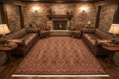 handmade Transitional Paracha Black Rust Hand Knotted RECTANGLE 100% WOOL area rug 6x9