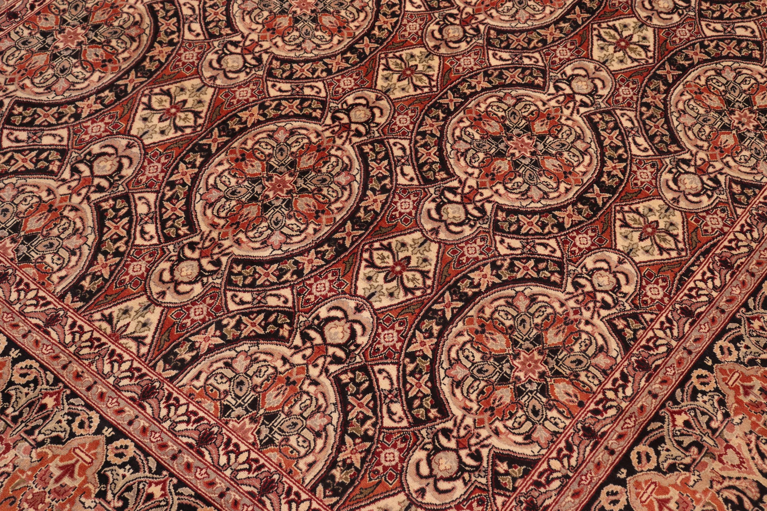 handmade Transitional Paracha Black Rust Hand Knotted RECTANGLE 100% WOOL area rug 6x9