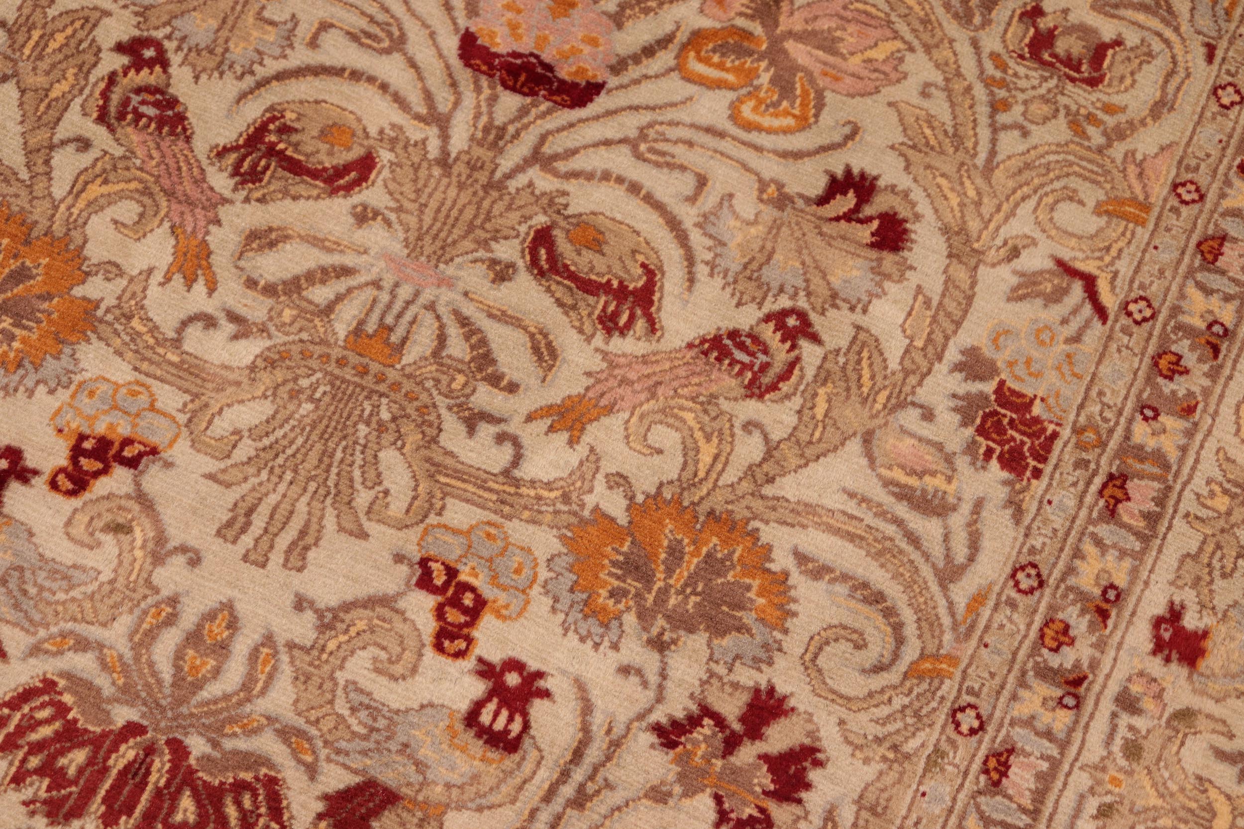 handmade Transitional Sayra Taupe Red Hand Knotted RECTANGLE 100% WOOL area rug 6x9