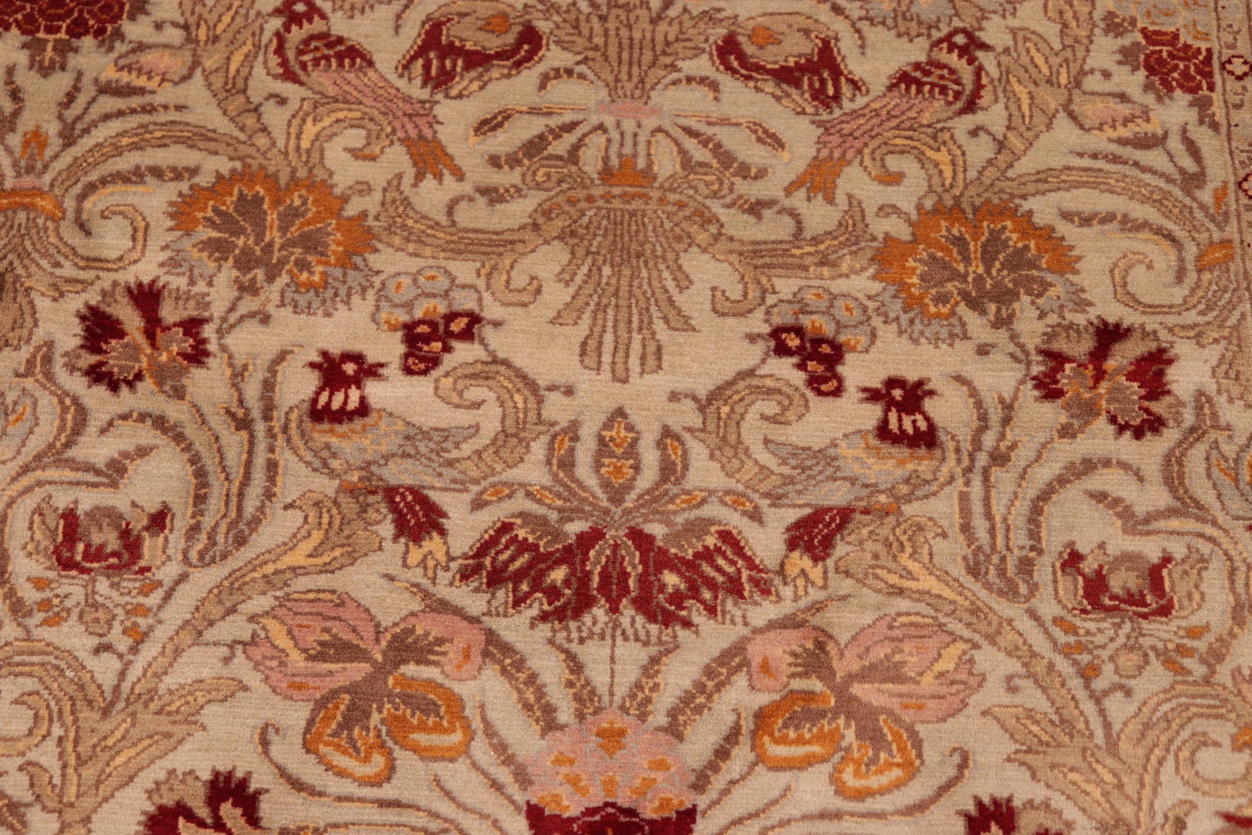 handmade Transitional Sayra Taupe Red Hand Knotted RECTANGLE 100% WOOL area rug 6x9