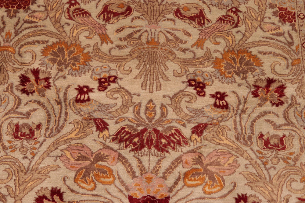 handmade Transitional Sayra Taupe Red Hand Knotted RECTANGLE 100% WOOL area rug 6x9
