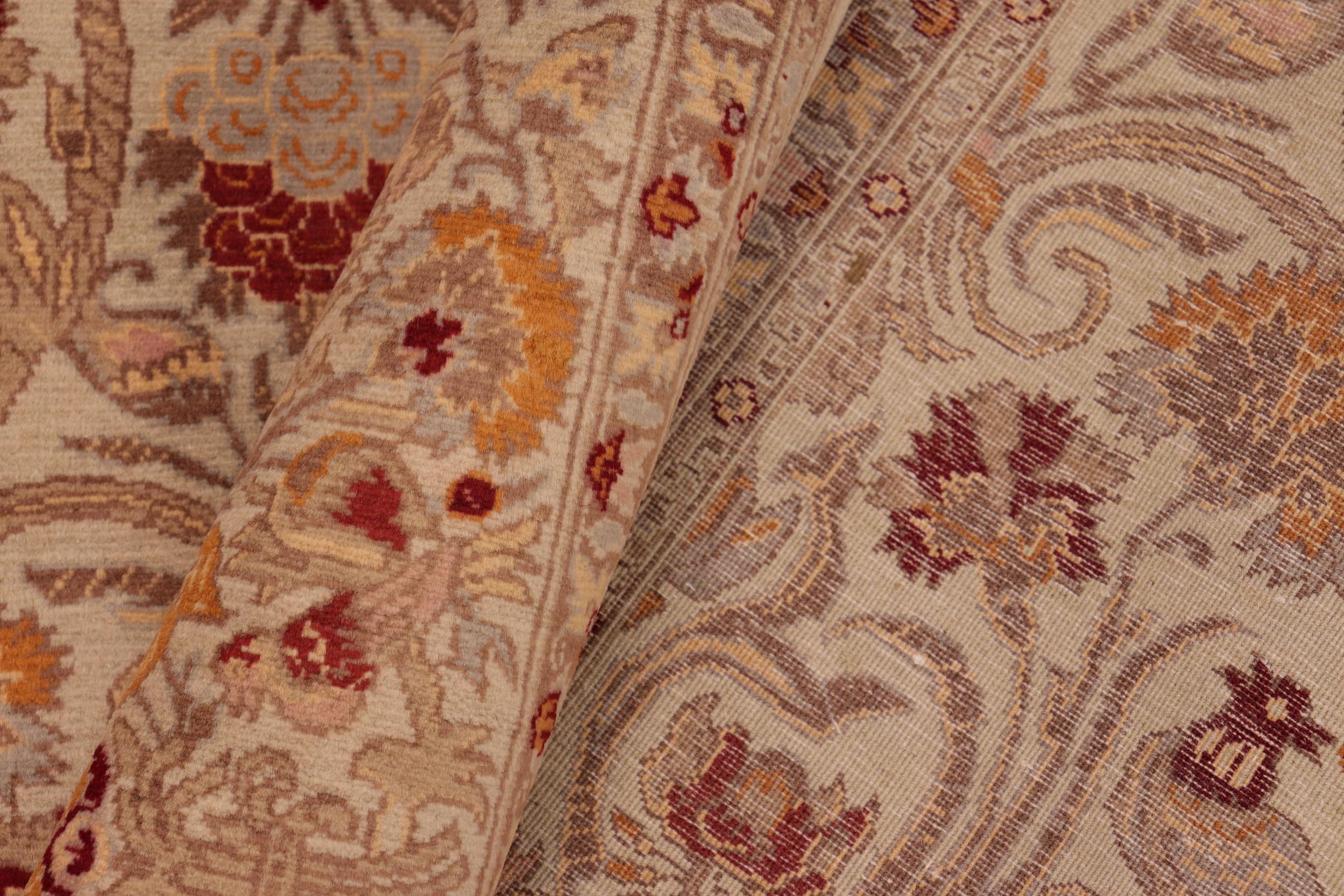 handmade Transitional Sayra Taupe Red Hand Knotted RECTANGLE 100% WOOL area rug 6x9