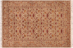 handmade Transitional Sayra Taupe Red Hand Knotted RECTANGLE 100% WOOL area rug 6x9