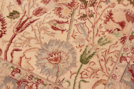 handmade Transitional Irfan Ivory Grey Hand Knotted RECTANGLE 100% WOOL area rug 6x10