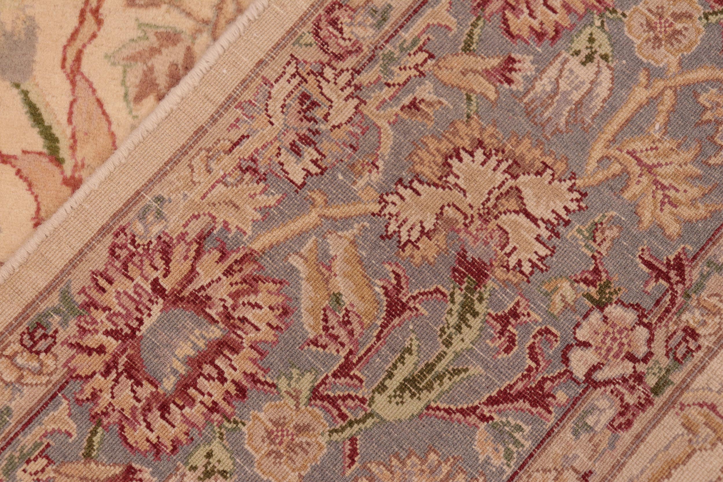 handmade Transitional Irfan Ivory Grey Hand Knotted RECTANGLE 100% WOOL area rug 6x10