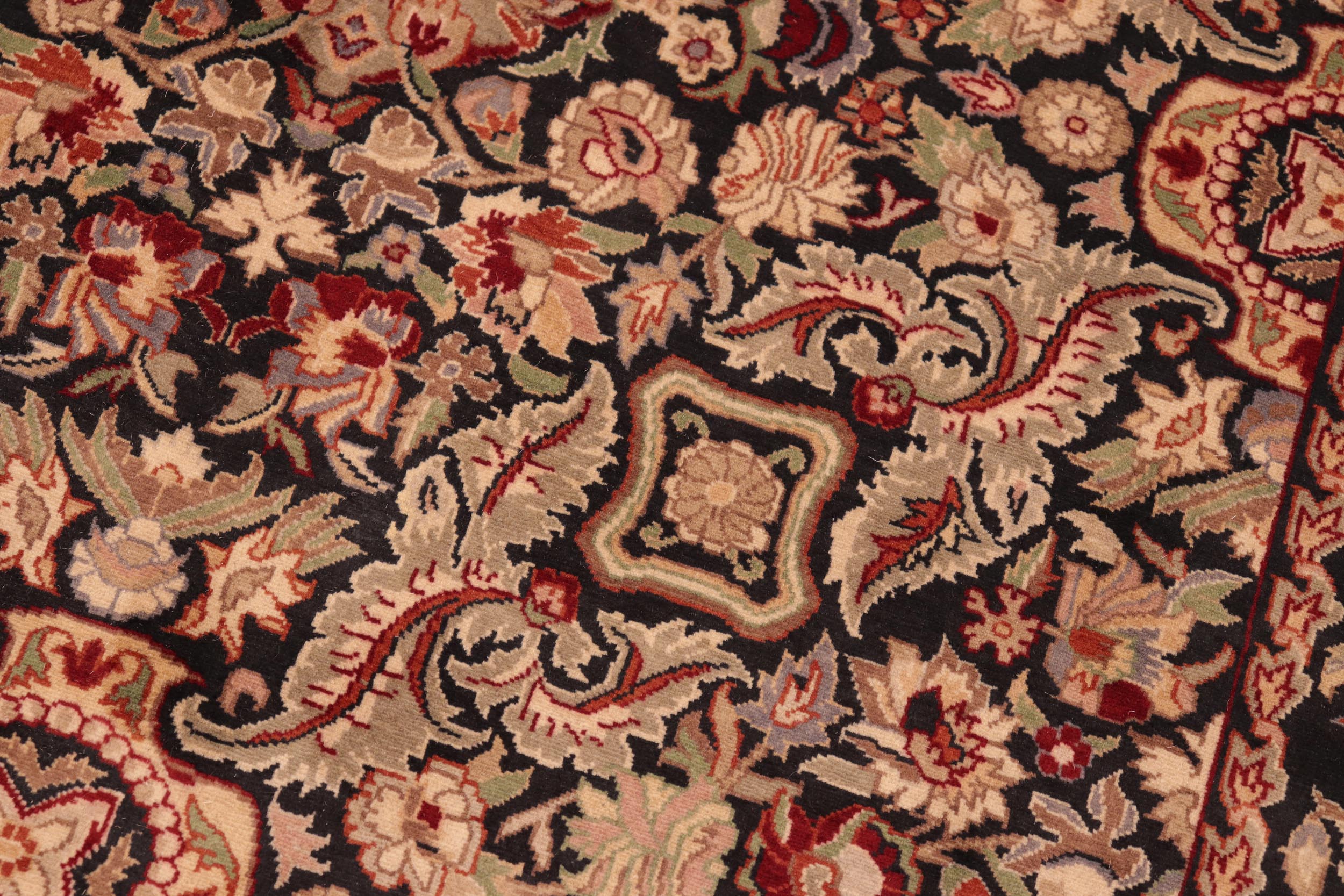 handmade Transitional Doop Black Green Hand Knotted RECTANGLE 100% WOOL area rug 6x9