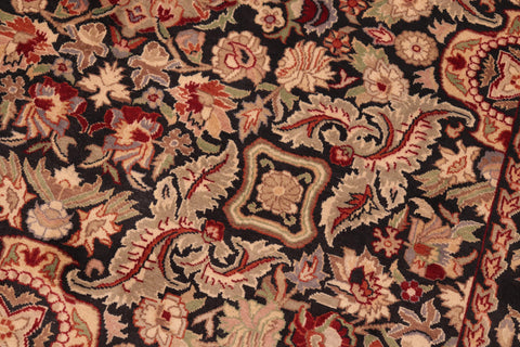 handmade Transitional Doop Black Green Hand Knotted RECTANGLE 100% WOOL area rug 6x9