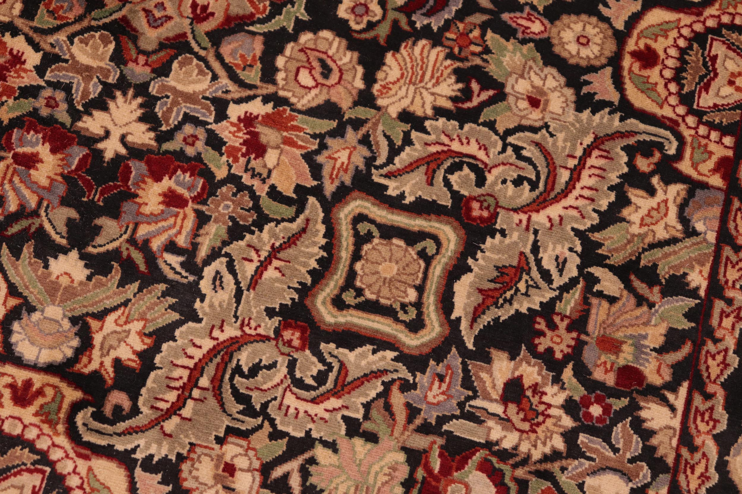 handmade Transitional Doop Black Green Hand Knotted RECTANGLE 100% WOOL area rug 6x9