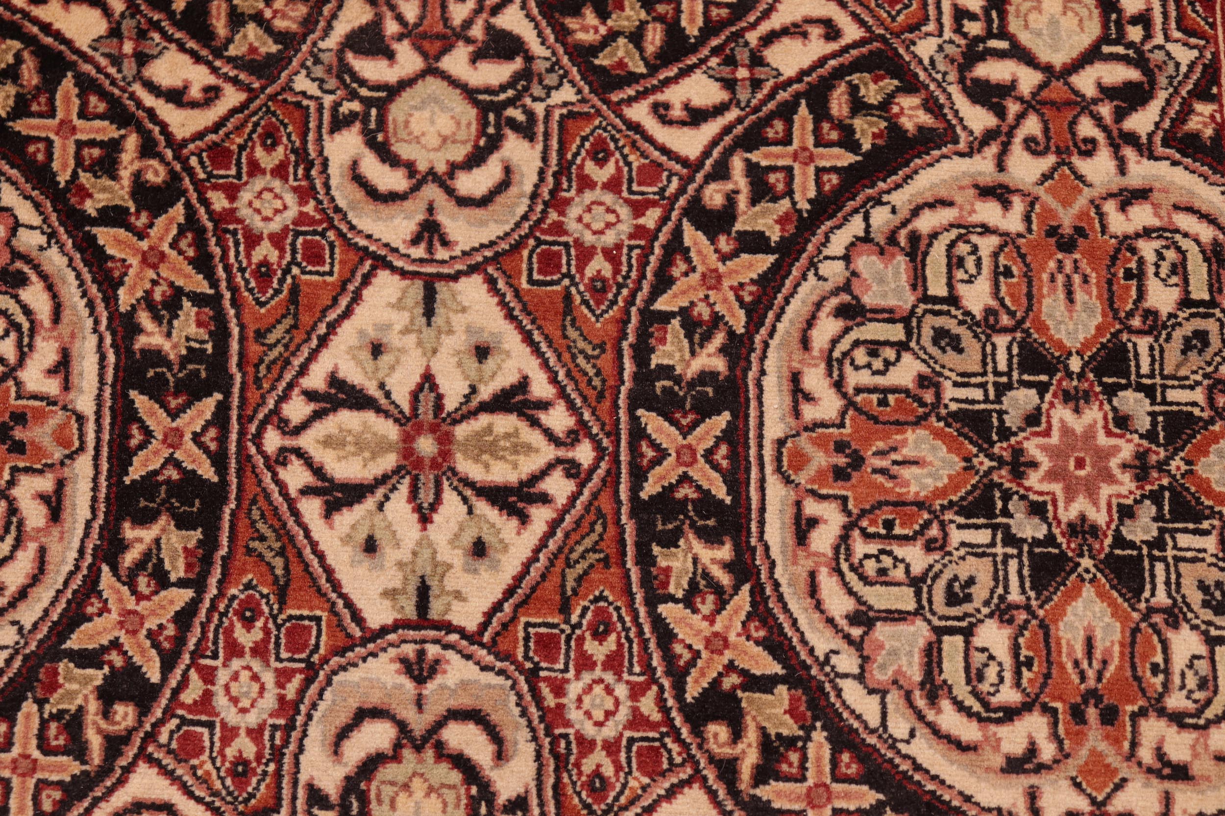 handmade Transitional Paracha Black Rust Hand Knotted RECTANGLE 100% WOOL area rug 6x9