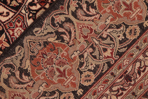 handmade Transitional Paracha Black Rust Hand Knotted RECTANGLE 100% WOOL area rug 6x9