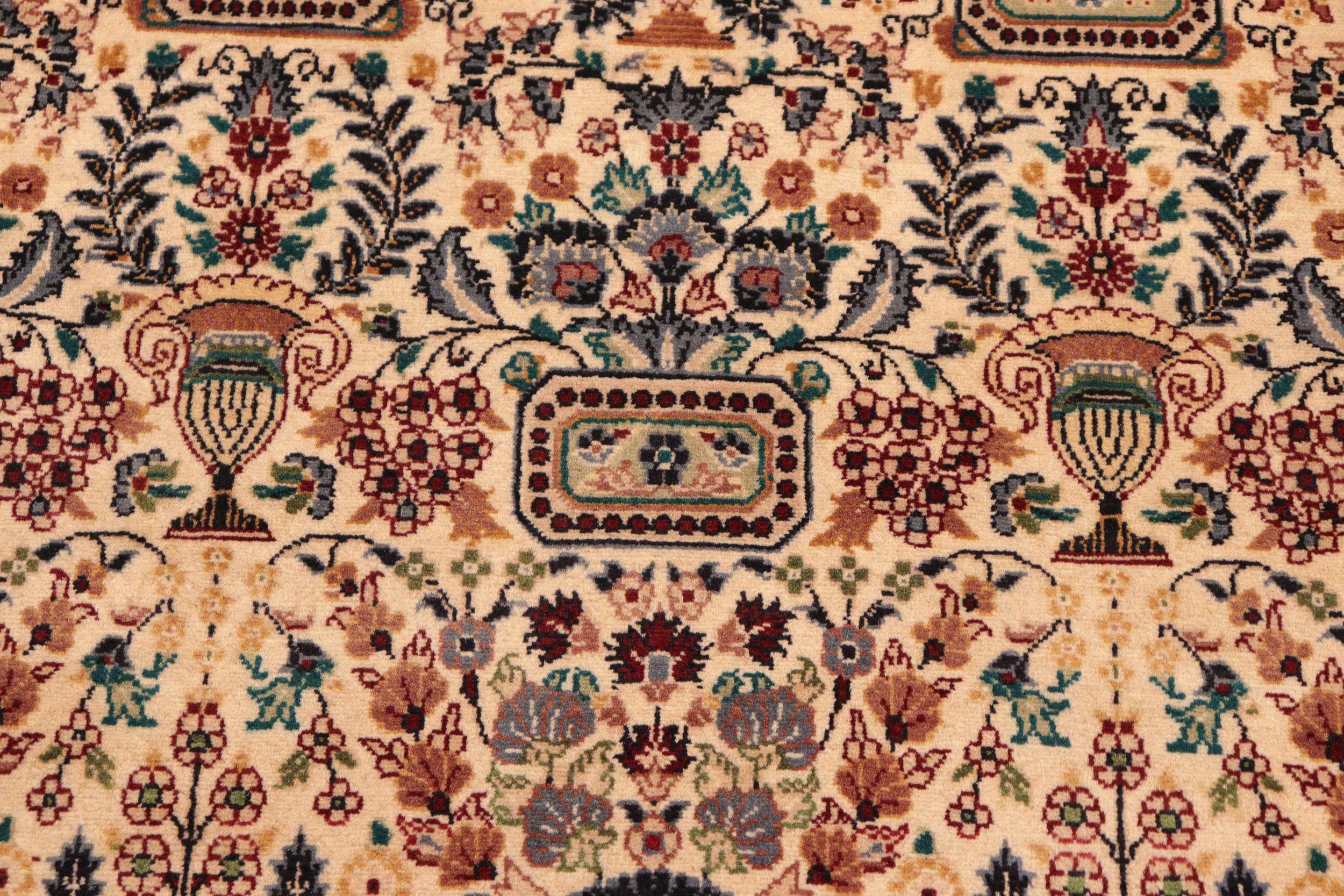 handmade Transitional Razia Beige Grey Hand Knotted RECTANGLE 100% WOOL area rug 6x9