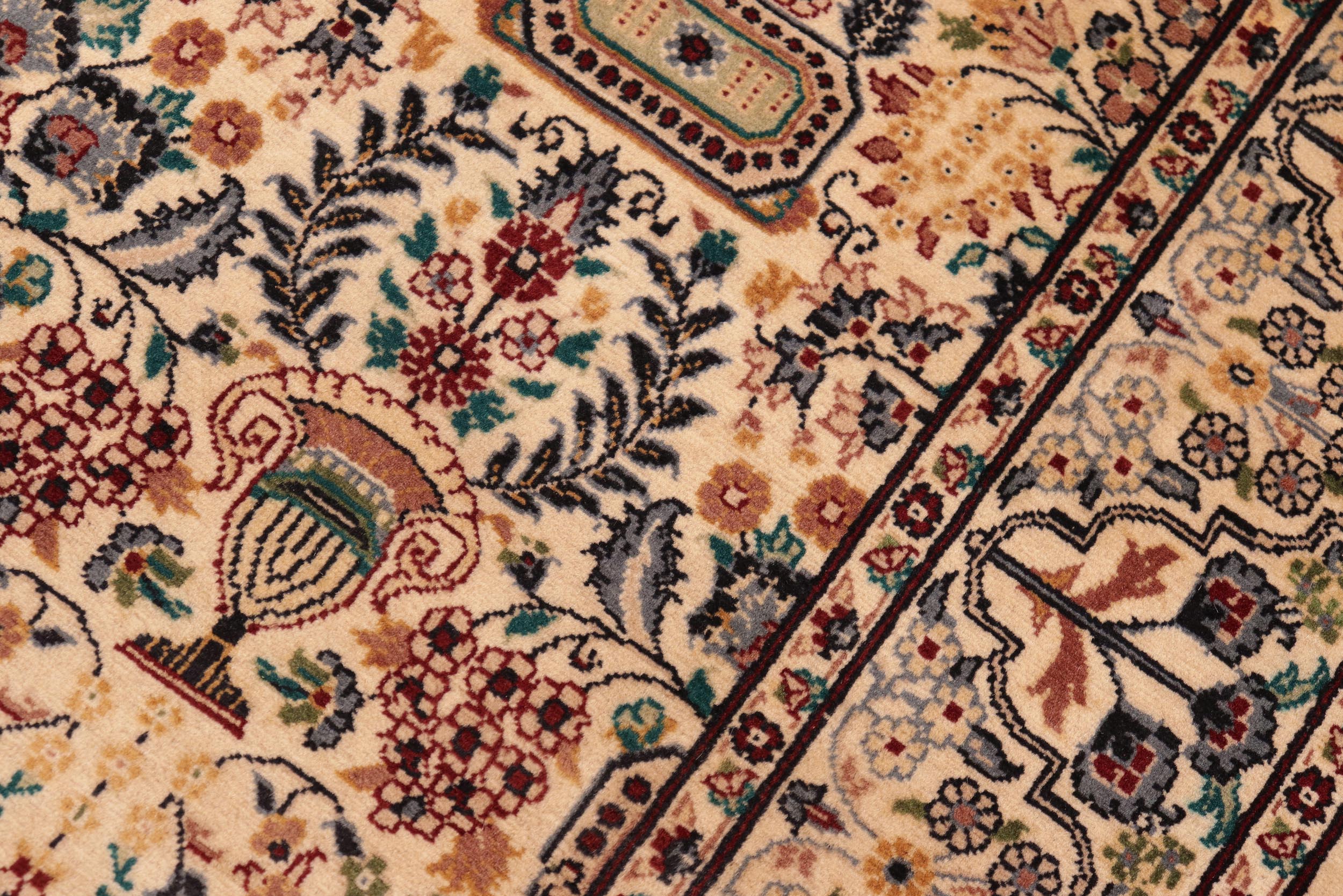 handmade Transitional Razia Beige Grey Hand Knotted RECTANGLE 100% WOOL area rug 6x9