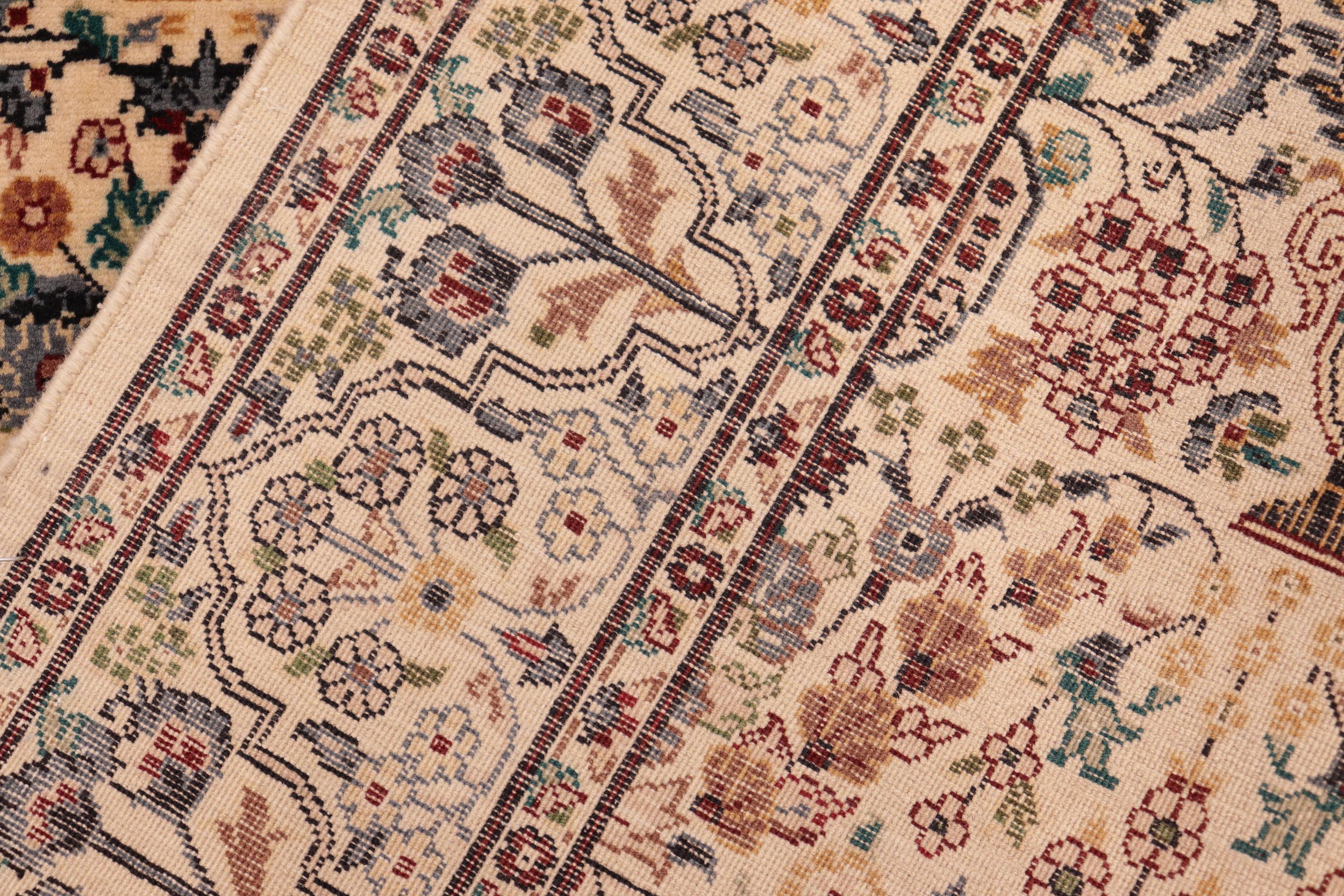 handmade Transitional Razia Beige Grey Hand Knotted RECTANGLE 100% WOOL area rug 6x9