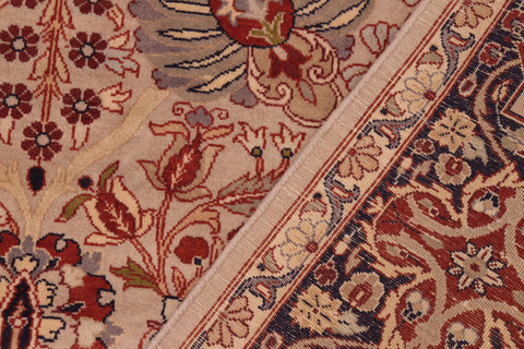 handmade Traditional Shahid Taupe Blue Hand Knotted RECTANGLE 100% WOOL area rug 6x9