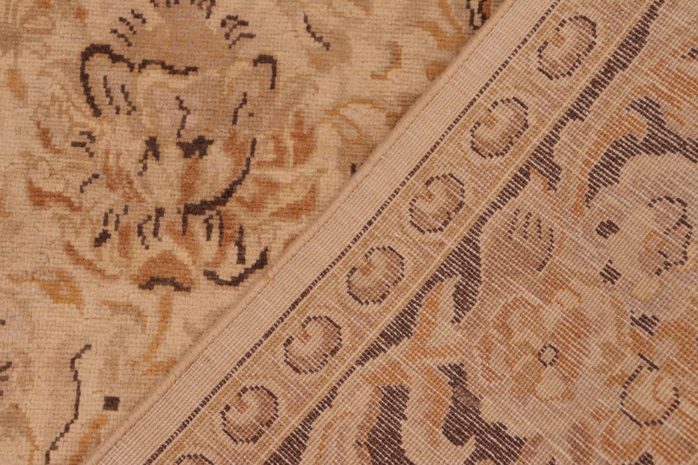 handmade Traditional Sukhan Beige Charcoal Hand Knotted RECTANGLE 100% WOOL area rug 6x9