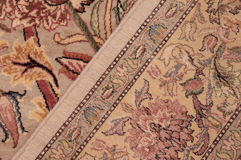 handmade Transitional Kamal Taupe Gold Hand Knotted RECTANGLE 100% WOOL area rug 6x10