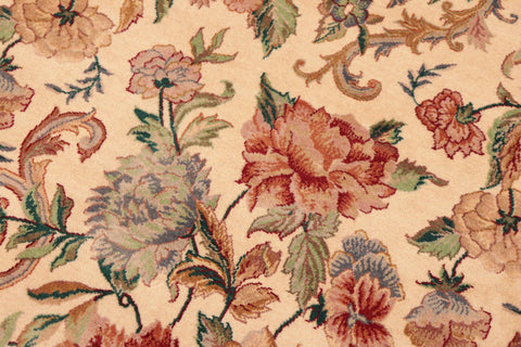 handmade Transitional Kashan Beige Gold Hand Knotted RECTANGLE 100% WOOL area rug 6x9