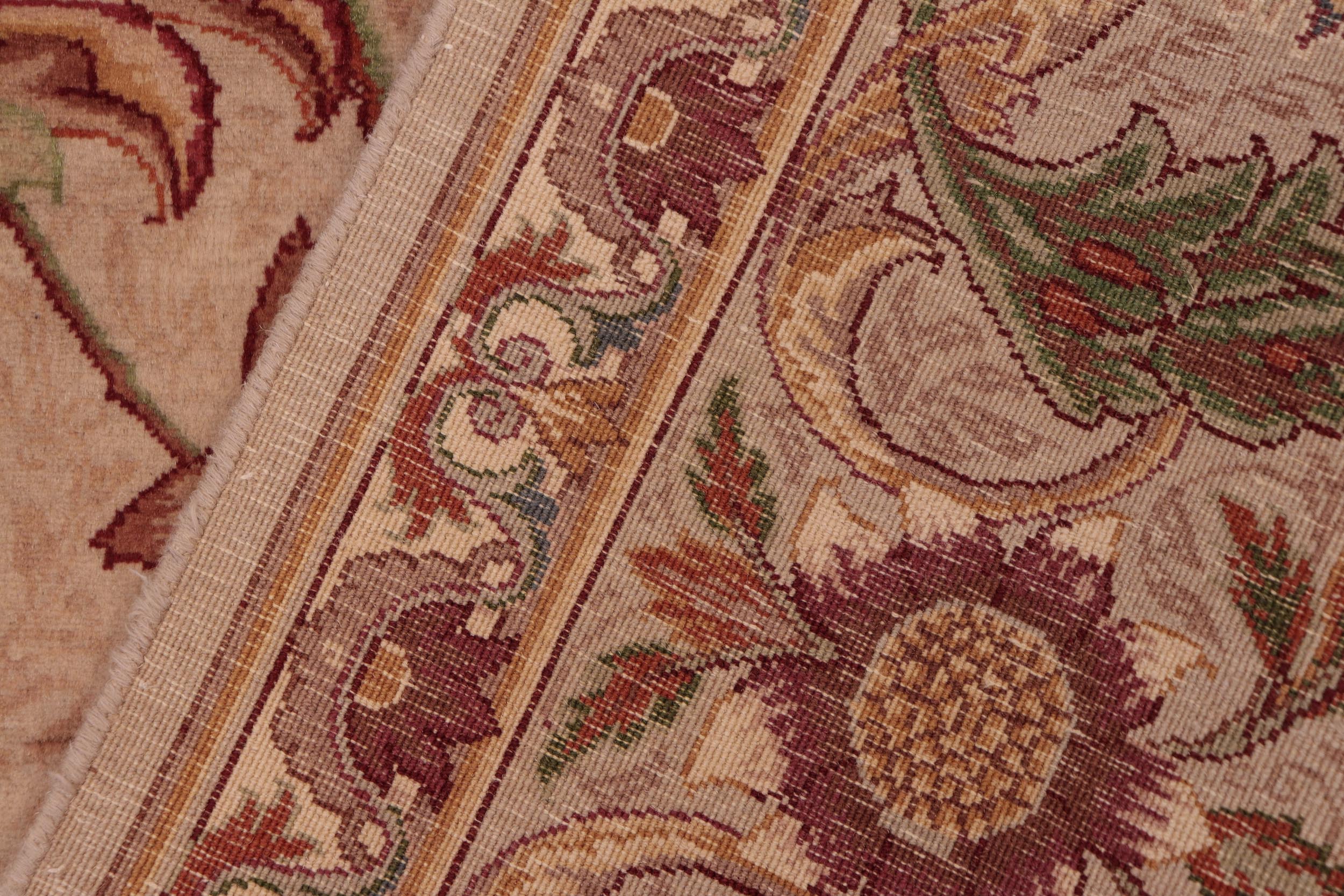 handmade Transitional Bhati Taupe Rust Hand Knotted RECTANGLE 100% WOOL area rug 6x9