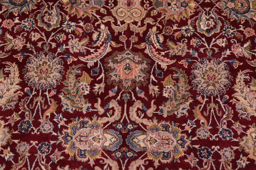handmade Traditional Agra Red Teal Hand Knotted RECTANGLE 100% WOOL area rug 6x9