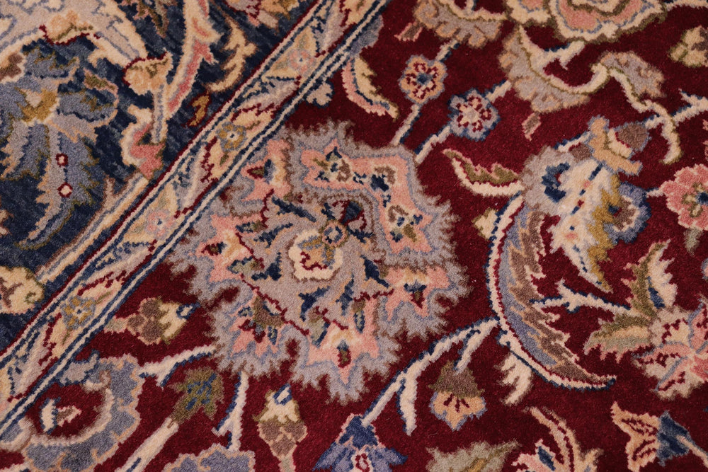 handmade Traditional Agra Red Teal Hand Knotted RECTANGLE 100% WOOL area rug 6x9