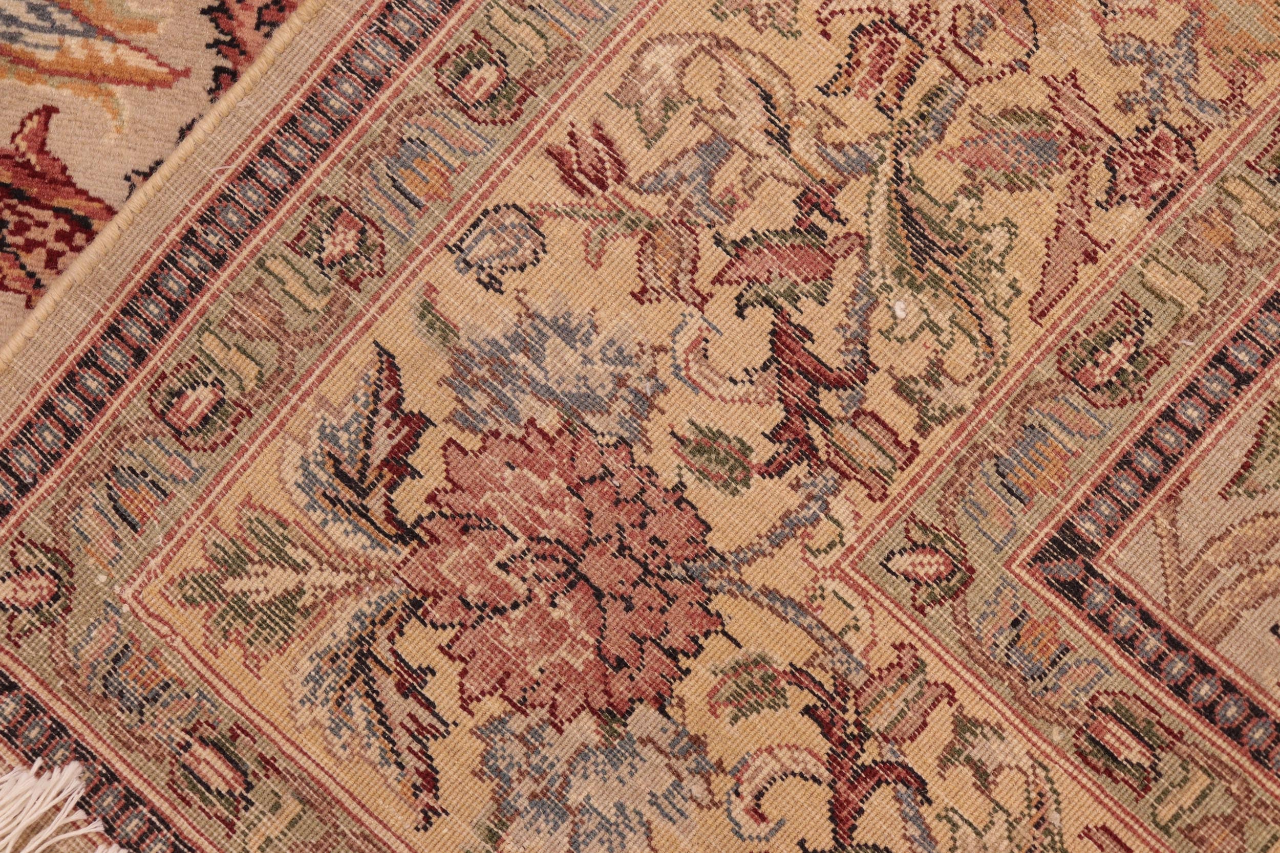 handmade Transitional Kamal Taupe Pink Hand Knotted RECTANGLE 100% WOOL area rug 6x9