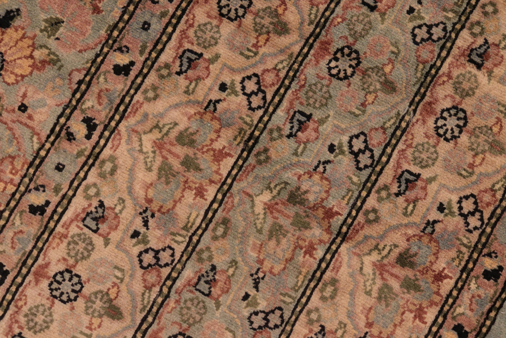 handmade Transitional Agra Green Beige Hand Knotted RECTANGLE 100% WOOL area rug 6x10
