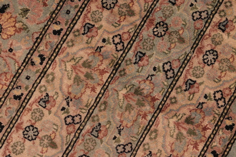 handmade Transitional Agra Green Beige Hand Knotted RECTANGLE 100% WOOL area rug 6x10