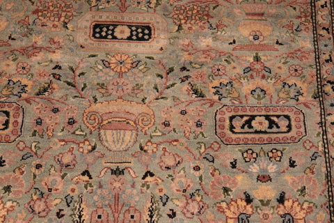 handmade Transitional Agra Green Beige Hand Knotted RECTANGLE 100% WOOL area rug 6x10