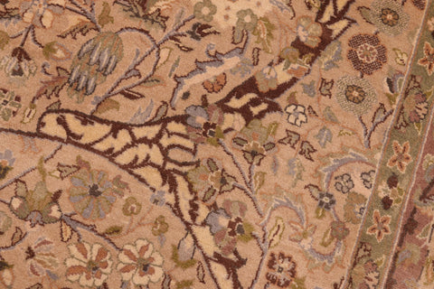 handmade Transitional Gulab Taupe Brown Hand Knotted RECTANGLE 100% WOOL area rug 6x10