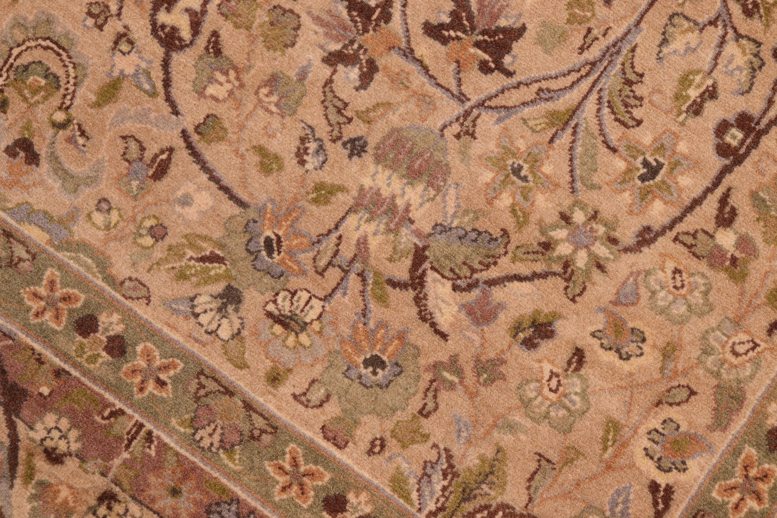 handmade Transitional Gulab Taupe Brown Hand Knotted RECTANGLE 100% WOOL area rug 6x10