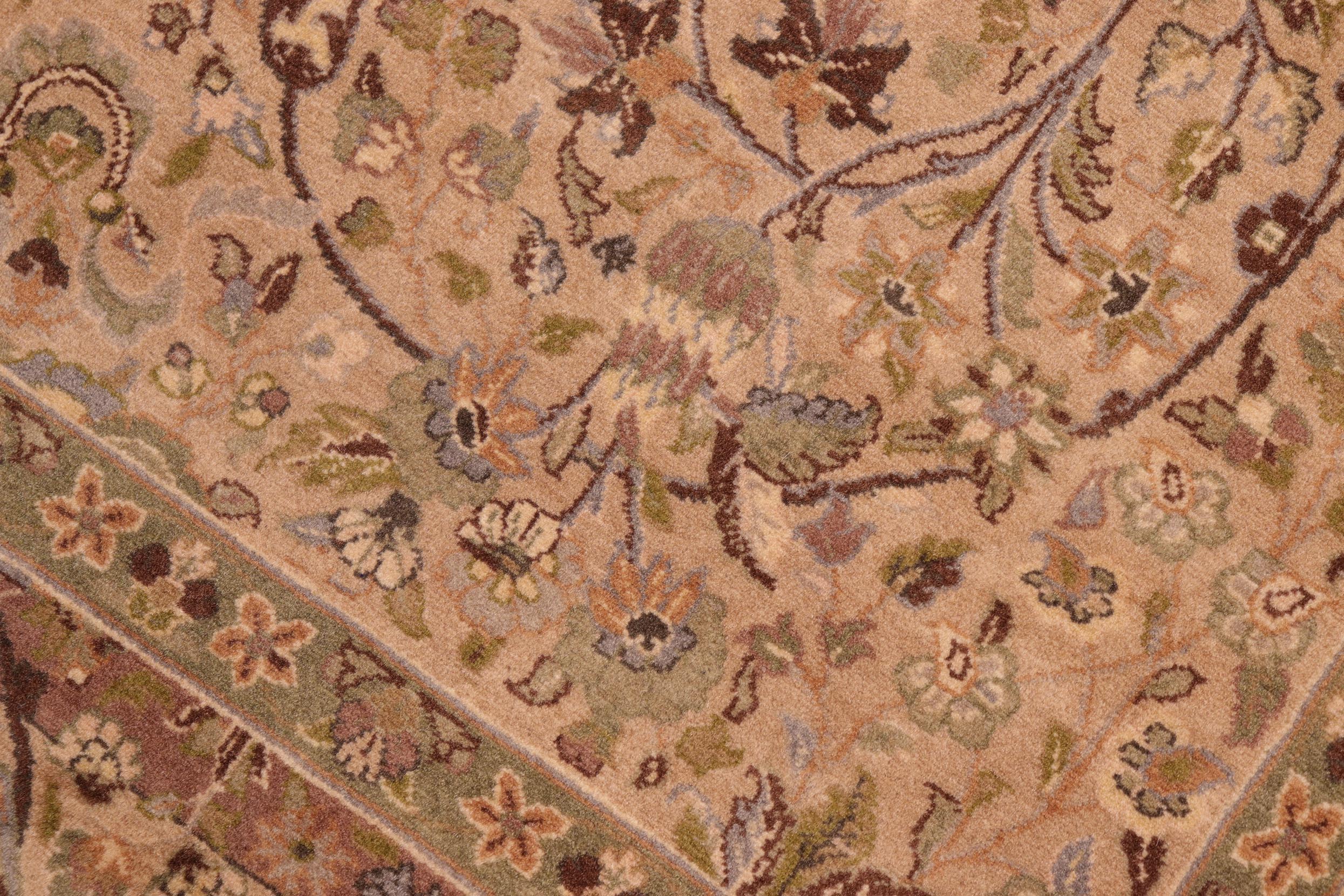 handmade Transitional Gulab Taupe Brown Hand Knotted RECTANGLE 100% WOOL area rug 6x10