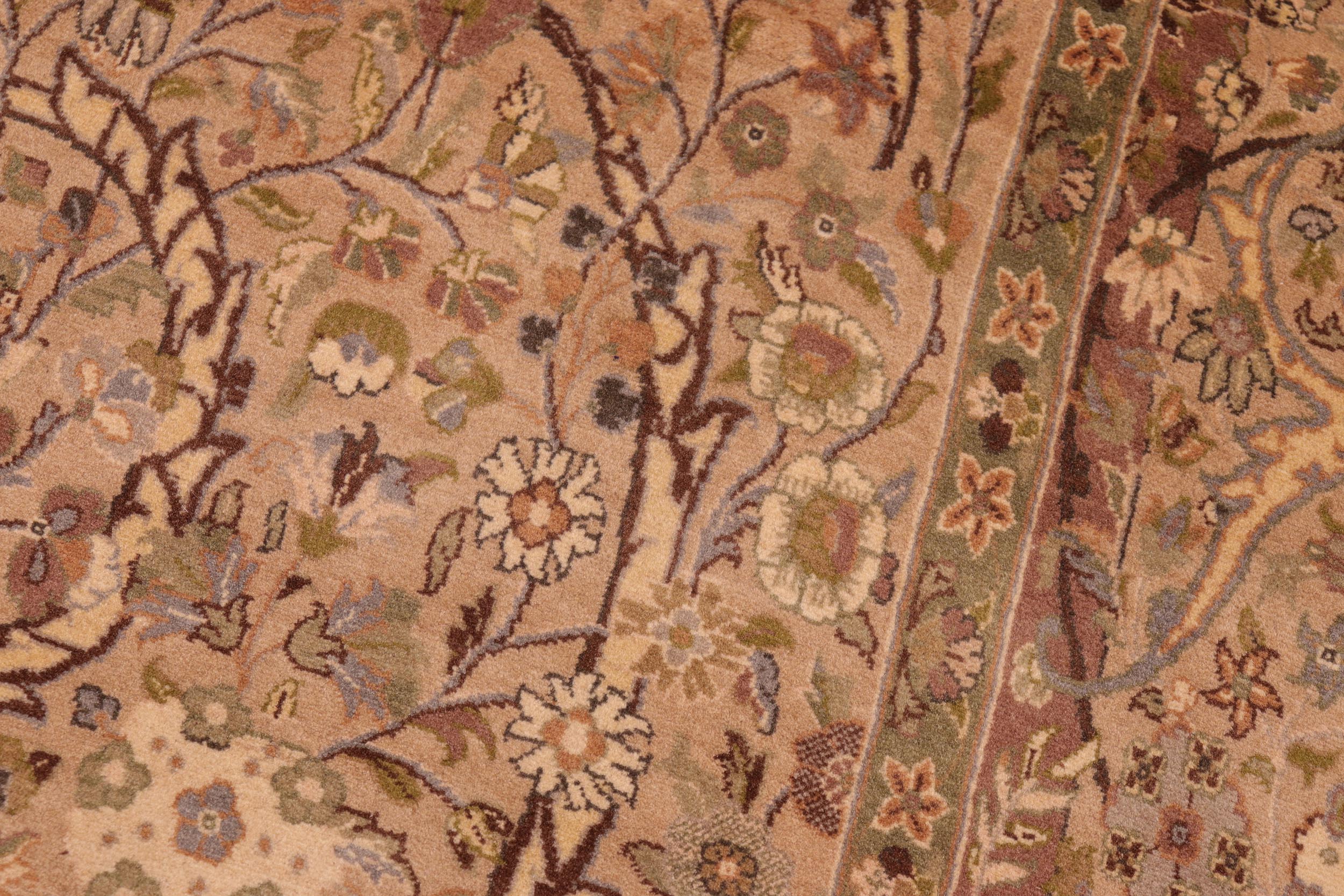 handmade Transitional Gulab Taupe Brown Hand Knotted RECTANGLE 100% WOOL area rug 6x10