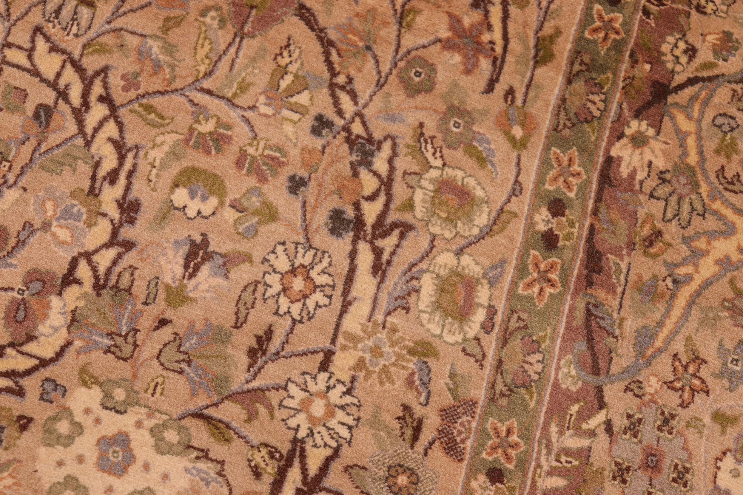 handmade Transitional Gulab Taupe Brown Hand Knotted RECTANGLE 100% WOOL area rug 6x10