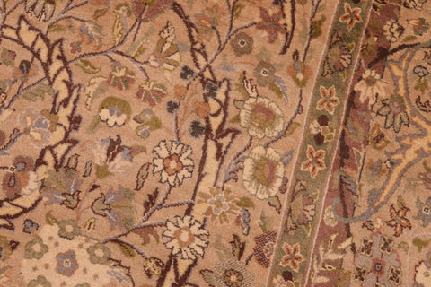handmade Transitional Gulab Taupe Brown Hand Knotted RECTANGLE 100% WOOL area rug 6x10