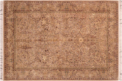 handmade Transitional Gulab Taupe Brown Hand Knotted RECTANGLE 100% WOOL area rug 6x10