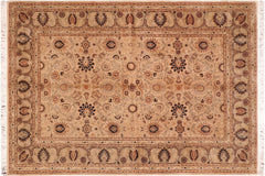 handmade Transitional New Asif Tan Green Hand Knotted RECTANGLE 100% WOOL area rug 6x9