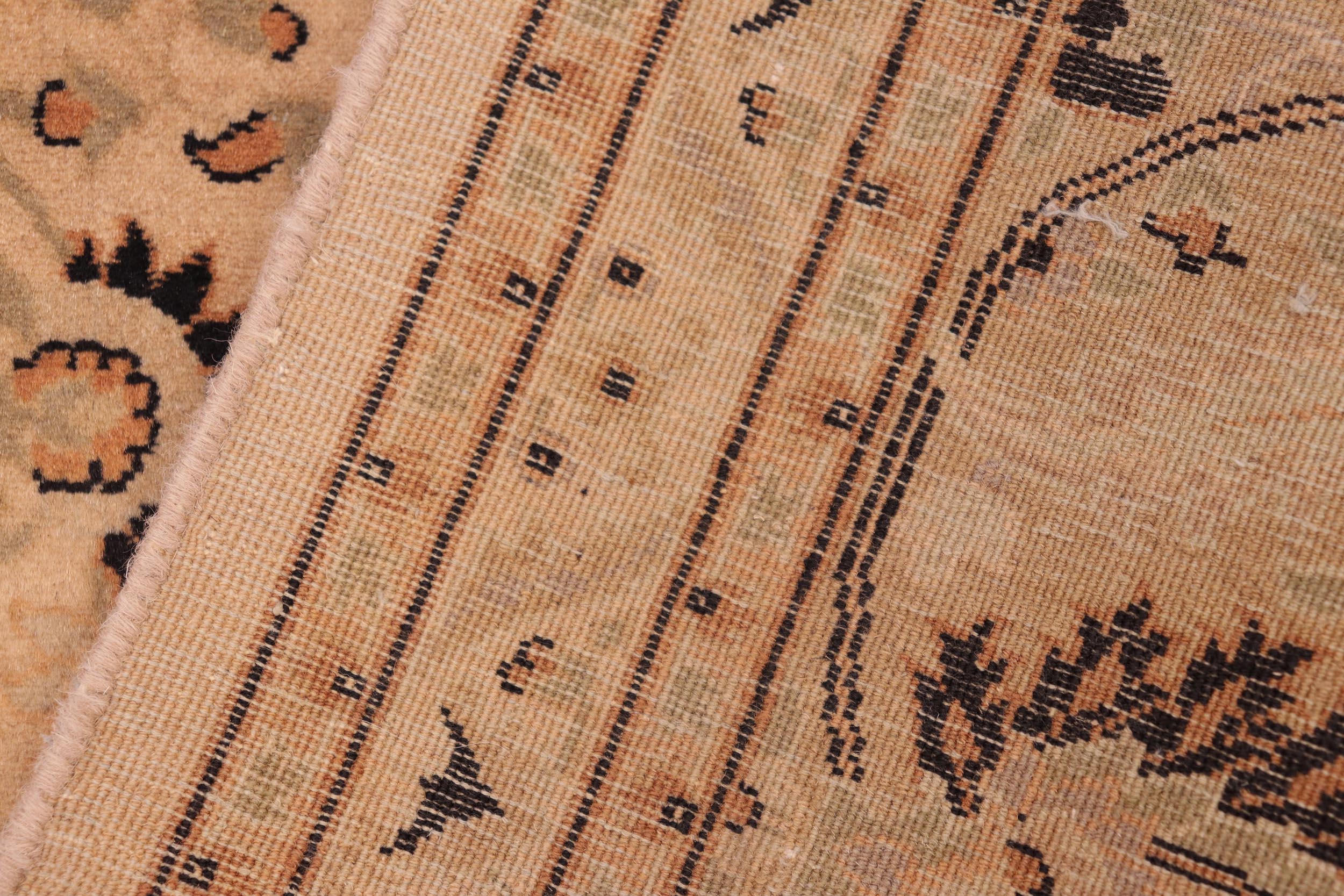 handmade Transitional New Asif Tan Green Hand Knotted RECTANGLE 100% WOOL area rug 6x9