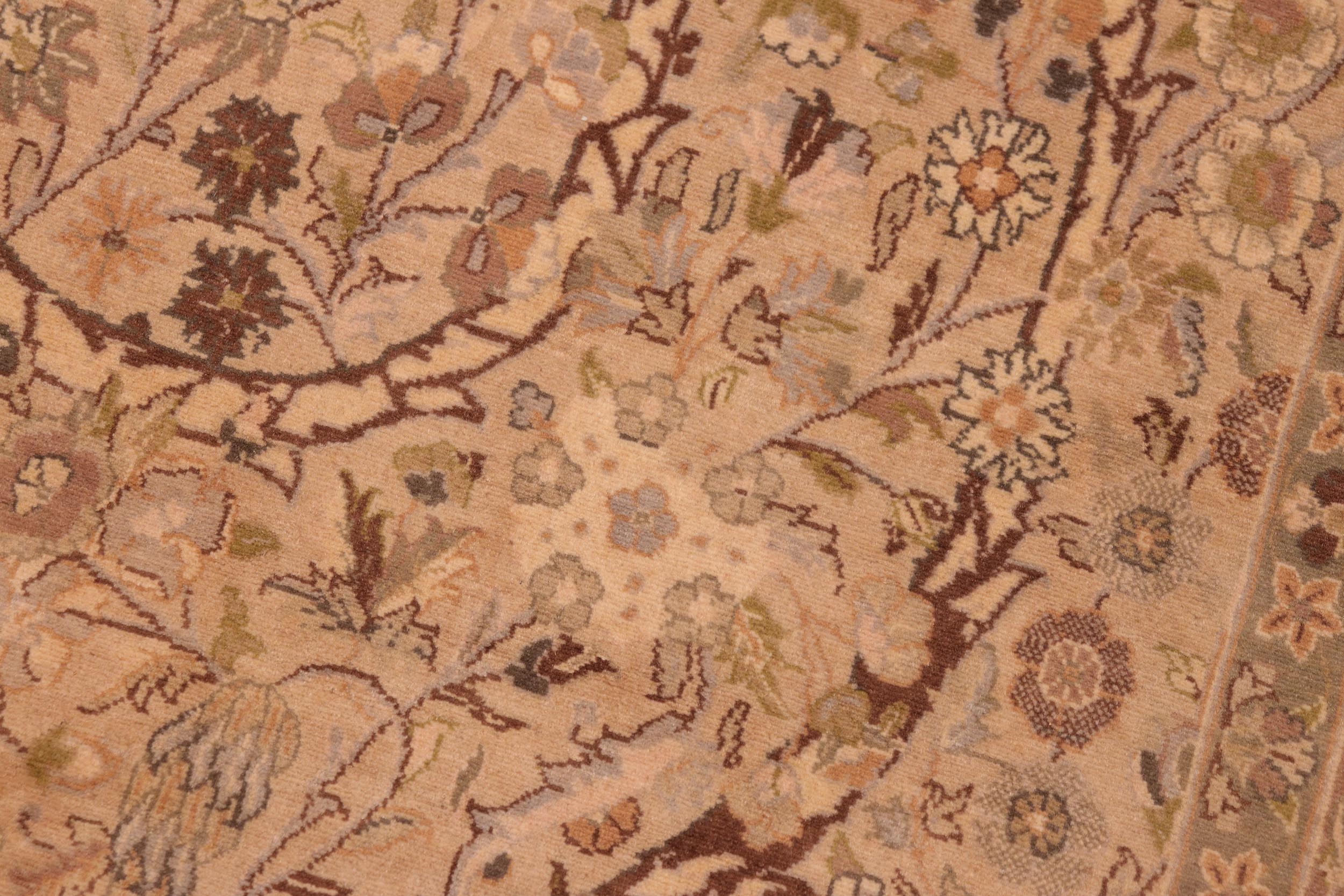 handmade Transitional  Taupe Brown Hand Knotted RECTANGLE 100% WOOL area rug 6x10