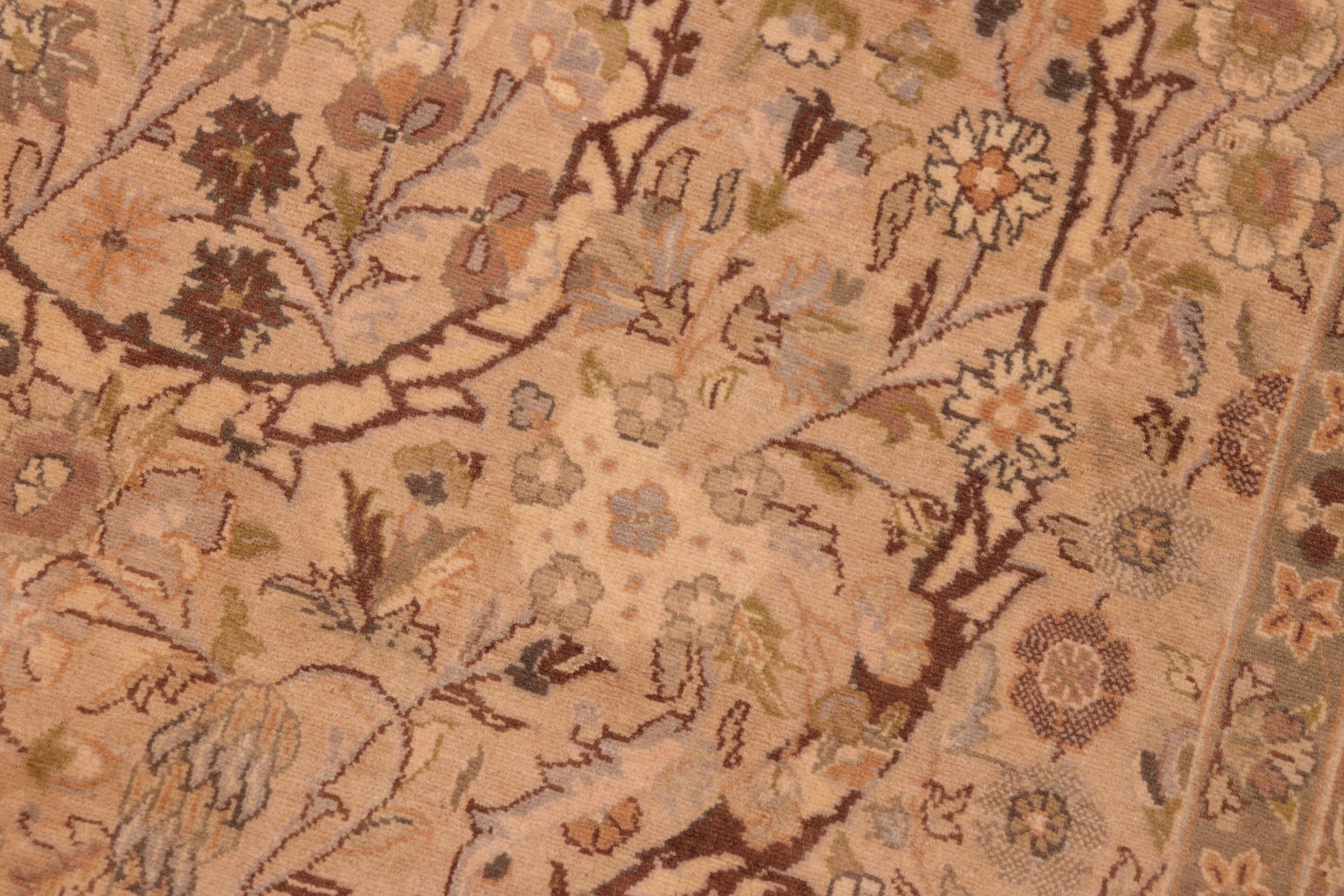 handmade Transitional  Taupe Brown Hand Knotted RECTANGLE 100% WOOL area rug 6x10