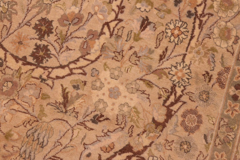 handmade Transitional  Taupe Brown Hand Knotted RECTANGLE 100% WOOL area rug 6x10