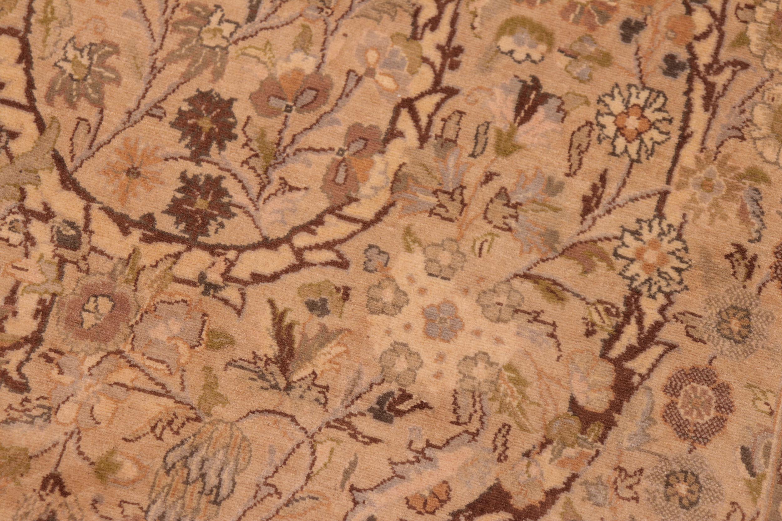 handmade Transitional  Taupe Brown Hand Knotted RECTANGLE 100% WOOL area rug 6x10